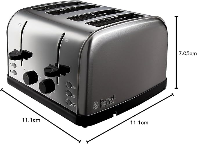 Russell Hobbs 18790 - Stainless Steel 4 Slice Toaster - Wide Slots, High Lift, 7 Browning Levels - Image 2