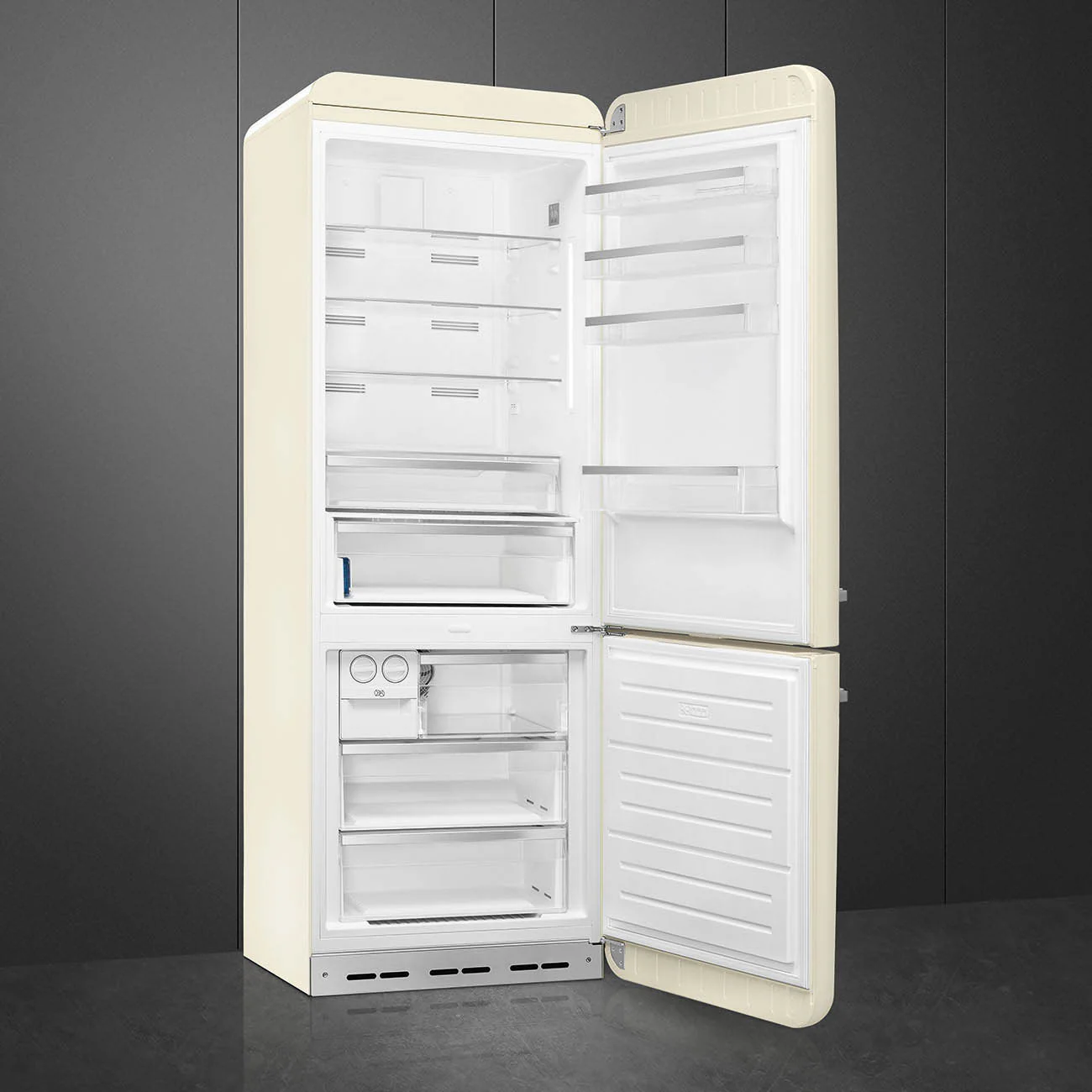 Smeg FAB38RCR6 - Cream Fridge Freezer - 481L - D Energy - Image 2