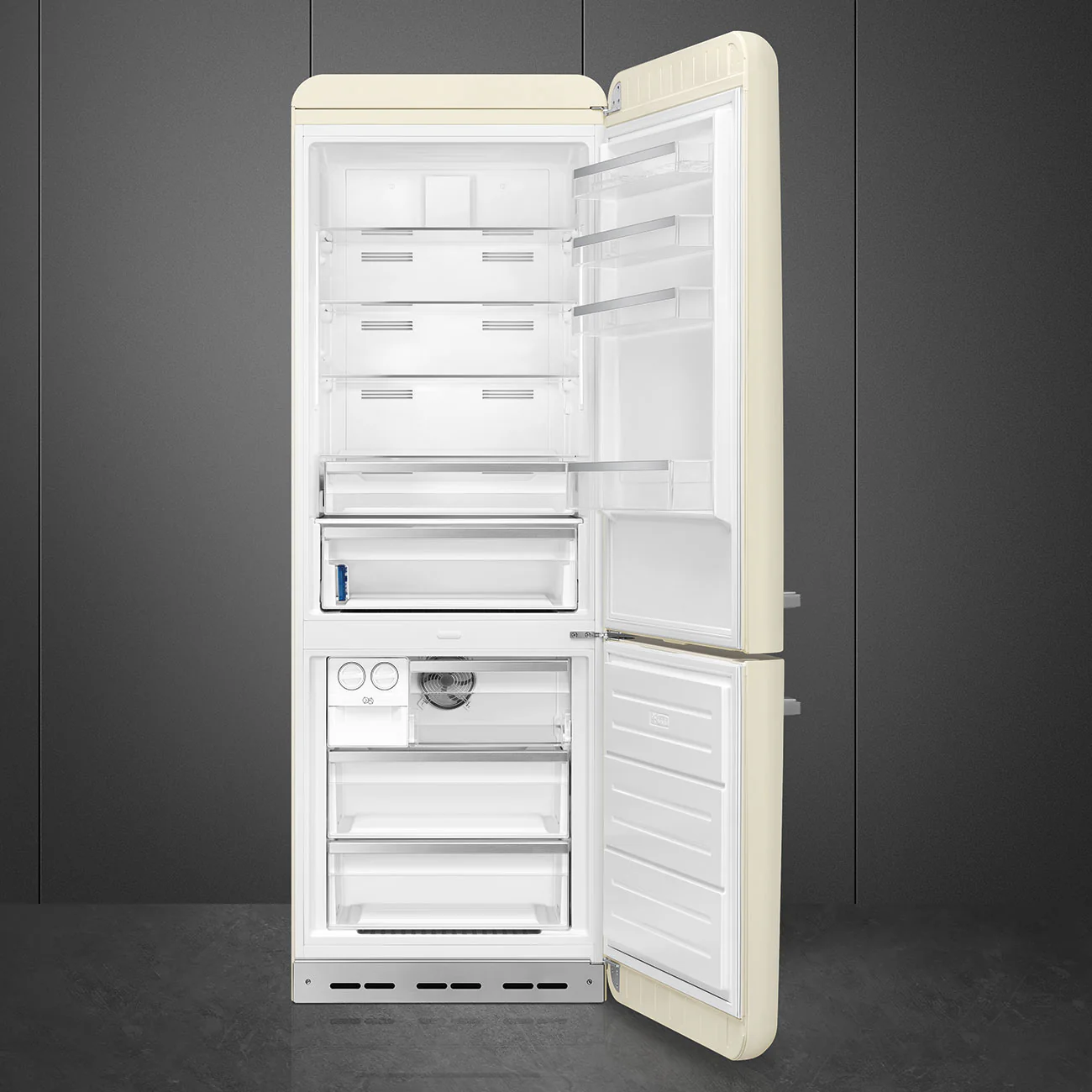 Smeg FAB38RCR6 - Cream Fridge Freezer - 481L - D Energy - Image 4