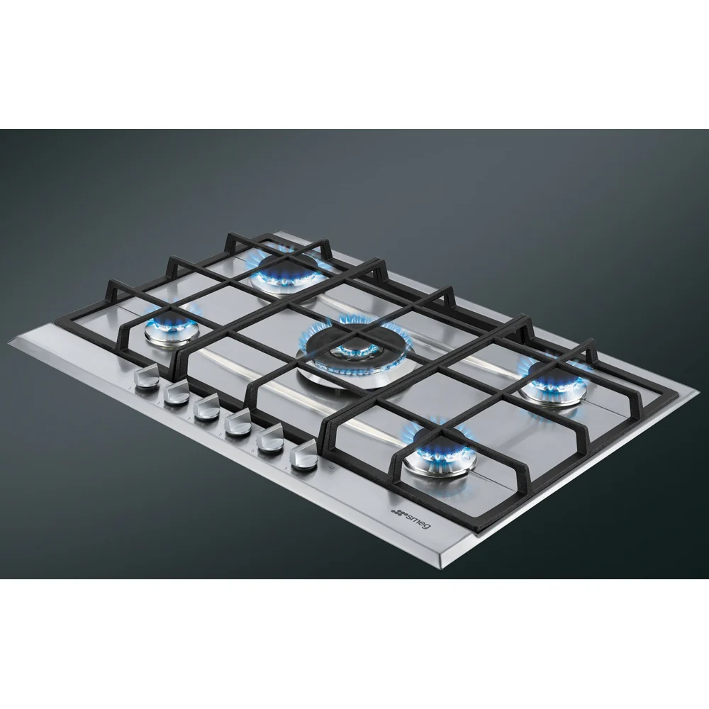 Smeg P272XGH - Stainless Steel 72cm Gas Hob - 5 Burners with 4.2kW Wok Burner - Image 3