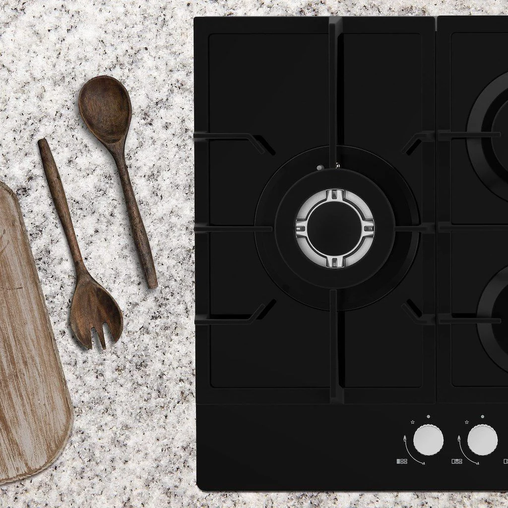 Statesman GH175GB 75cm 5-Zone Gas Hob - Black Glass - Image 2