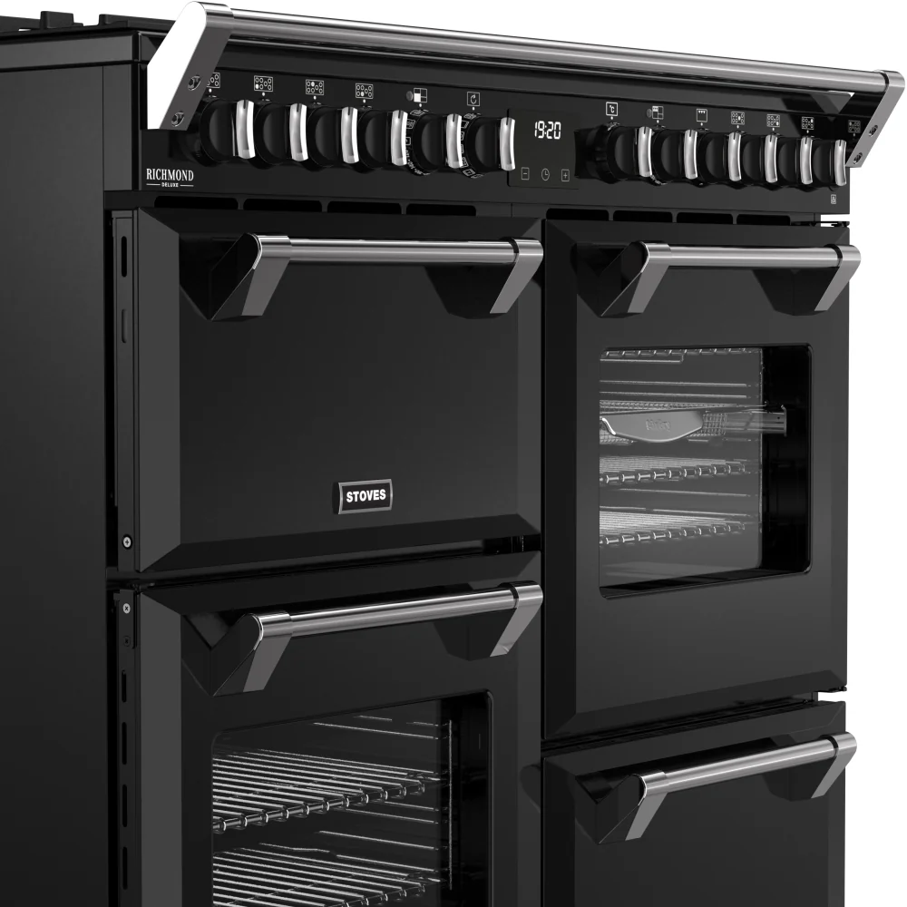 Stoves DX RCA RICH 100DF BLK 444411871 - Black Dual Fuel Range Cooker - 196L, 7 Burners, 4 Ovens - A Energy Rating - Image 5