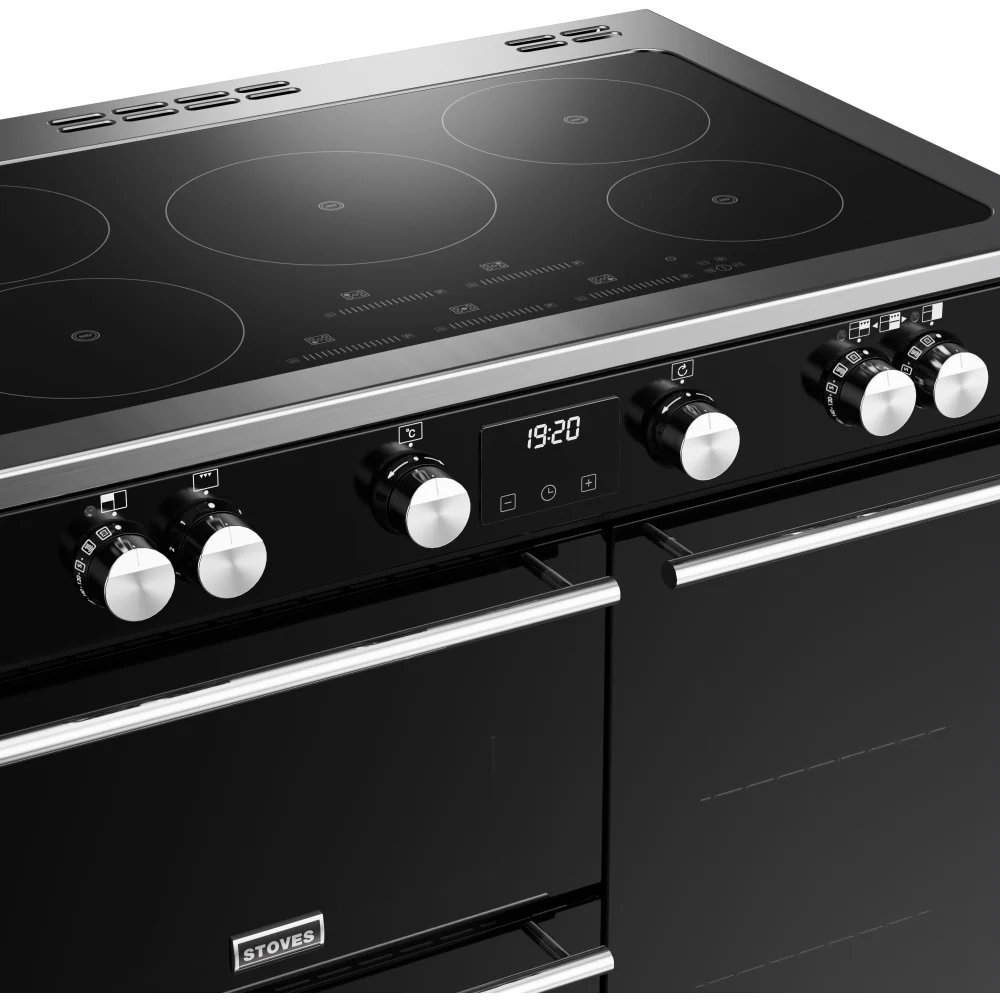 Stoves Precision Deluxe D900Ei TCH 444411490 - Black 90cm Induction Range Cooker - 5 Zone Hob - 3 Ovens - A Energy Rated - Image 2