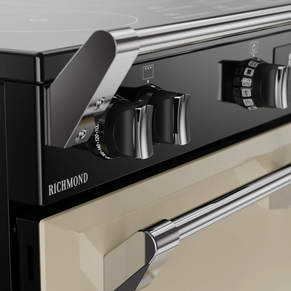Stoves RCA RICH 90Ei TCH CRM 444411854 - Cream Range Cooker - 174L Capacity - 3 Ovens - 5 Zone Induction Hob - A Energy Rating - Image 4