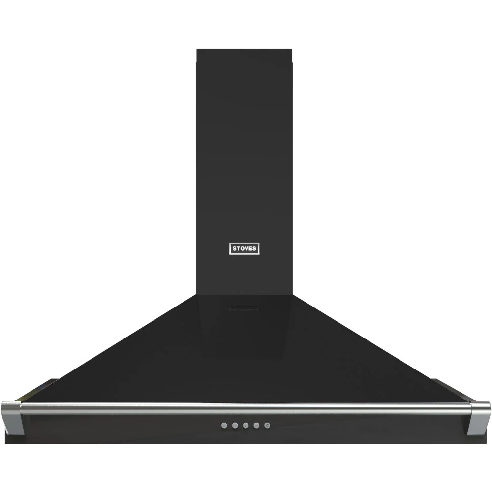 Stoves Richmond 90PYR 444411656 - Black 90cm Chimney Cooker Hood - 610 m³/h, 3 Speeds + Boost - A+ Energy