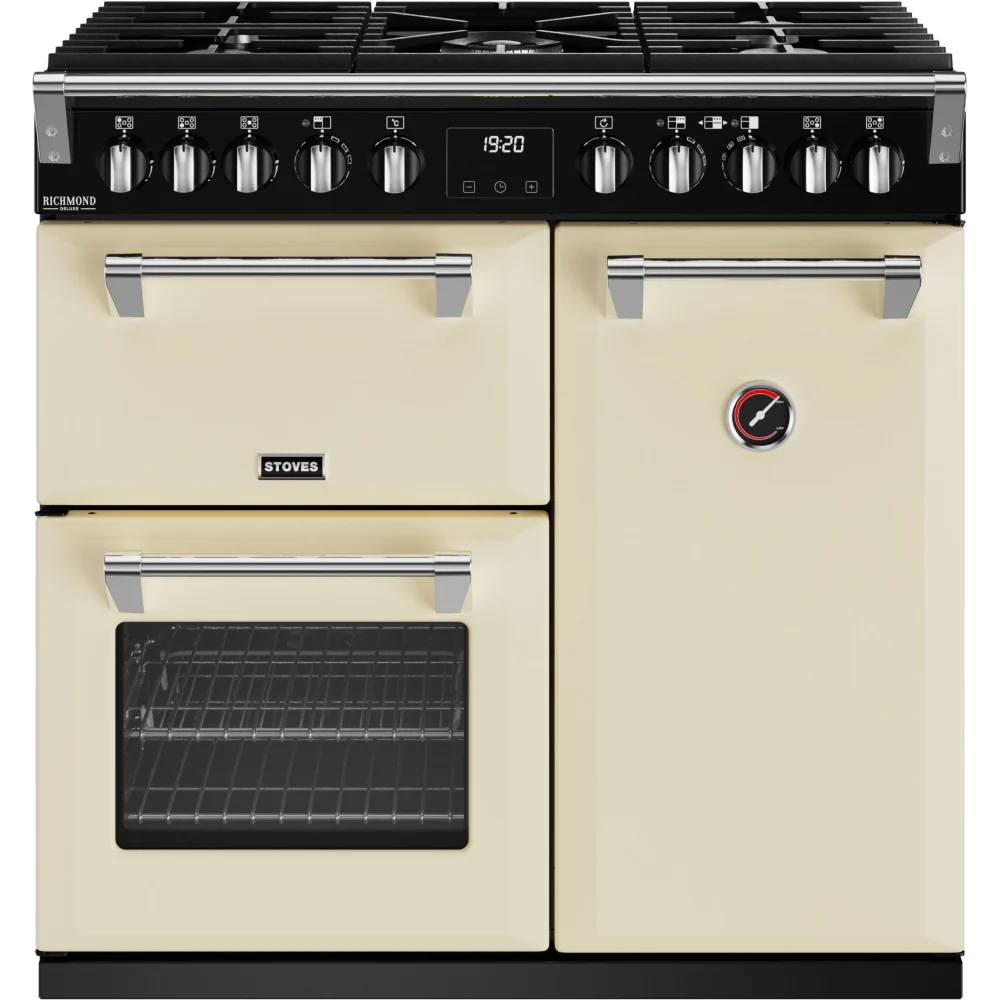 Stoves Richmond Deluxe D900DF 444411434 Classic Cream 90cm Dual Fuel Range Cooker - 168L Capacity - A Energy Rating