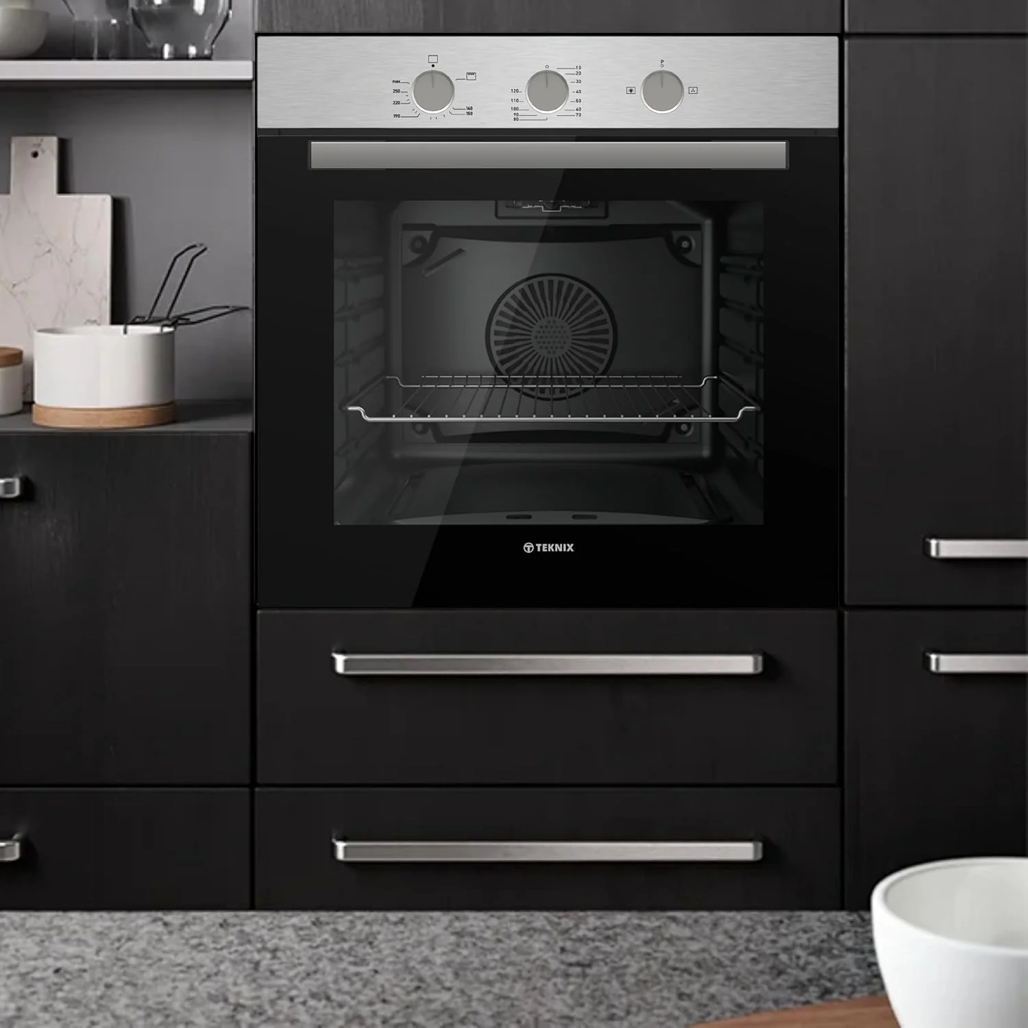Teknix BITK263GSX - Stainless Steel 63L Gas Oven - Built-in-LPG convertible - A Energy Rating - Image 9