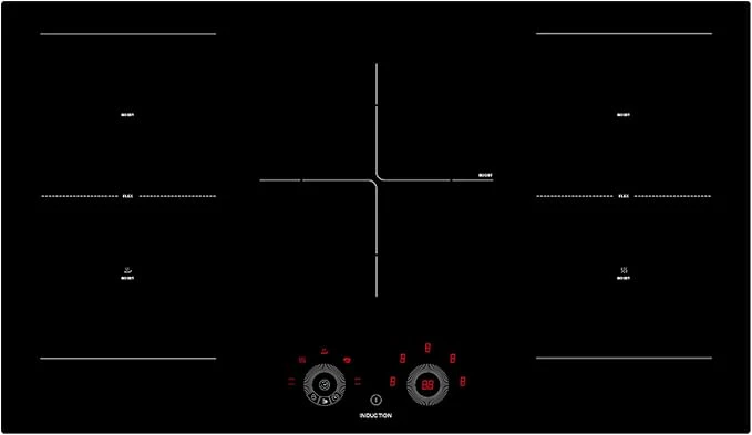 Teknix SCIH90SW - Black 6 Zone Induction Hob - Image 4