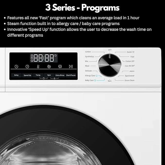 Teknix TK3W1014XW - White 10KG Washing Machine - 1400 RPM - A energy - Image 6