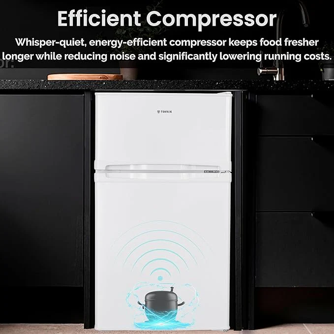 Teknix UCFFH48W - White Under Counter Fridge Freezer - 86L - E Energy - Image 6